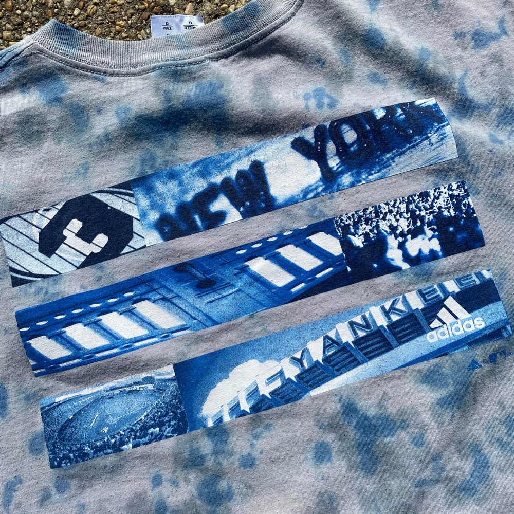 VINTAGE Y2K Adidas New York Yankees ⚾️ custom ⚾️ tie dye t shirt XL